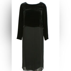 Eileen Fisher Raisinette Velvet/Sheer Dress